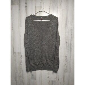 Womens District Made Size XL Gray Grandpa Cardigan Cotton Blend
